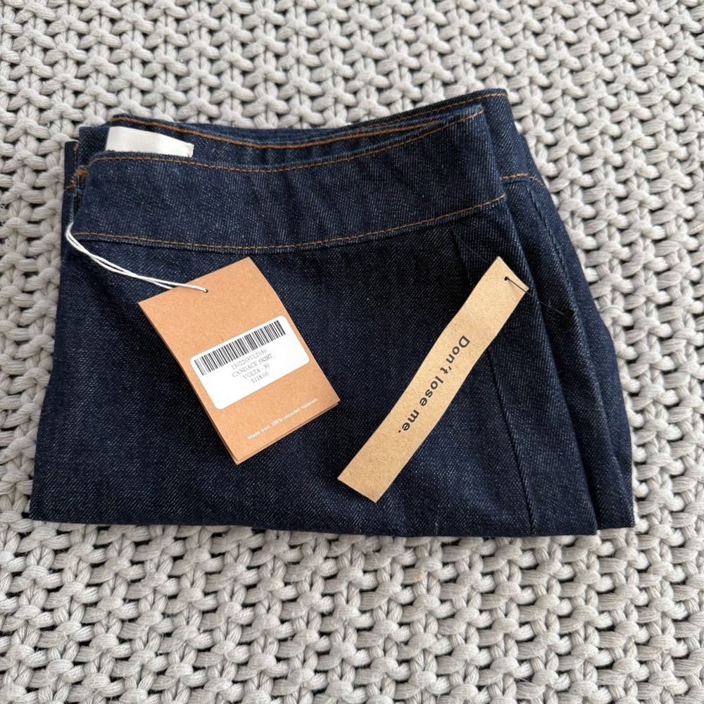 Reformation Candace Button Down Denim Mini Skirt Size 30 - Picture 5 of 5